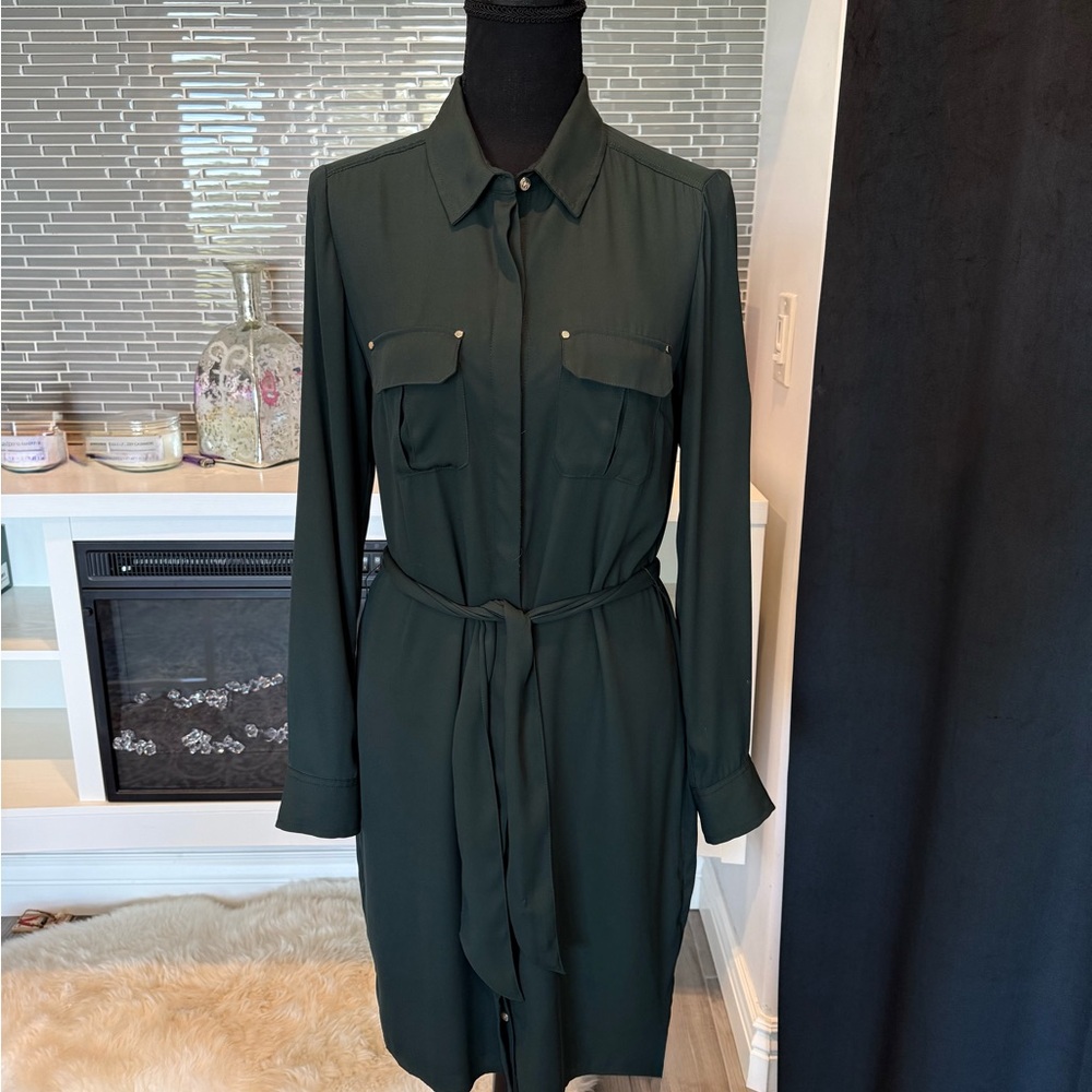 White House Black Market Forest Green Utility Dress